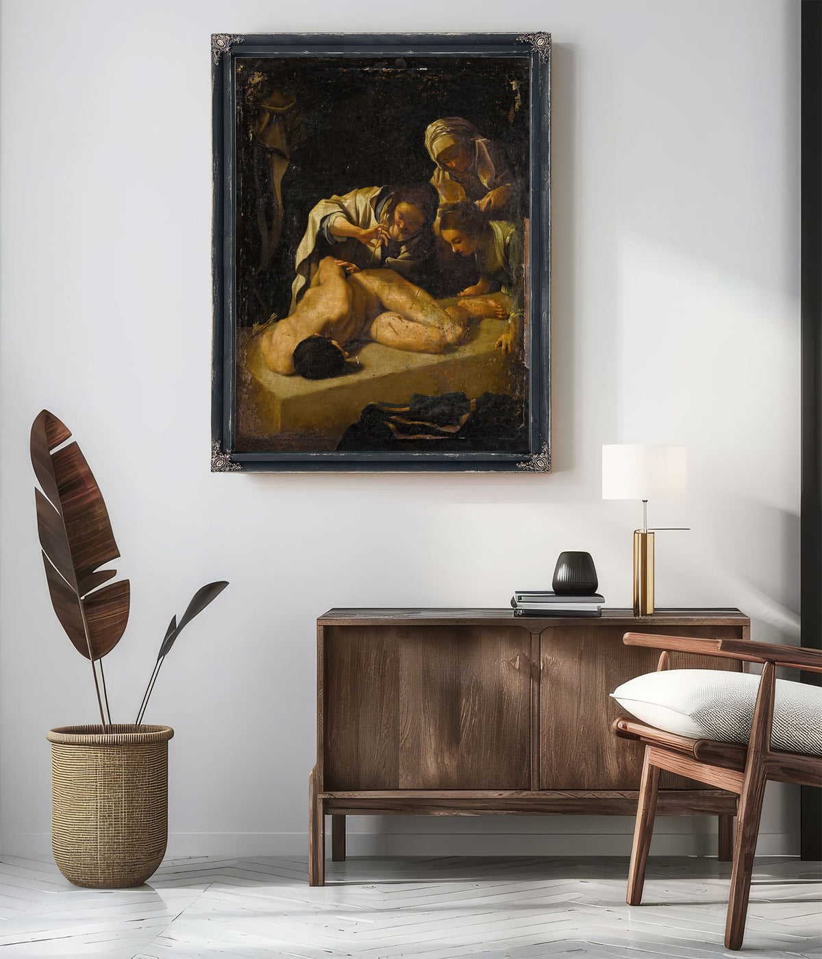 Saint Irene Tending Saint Sebastian By Bartolomeo Schedoni