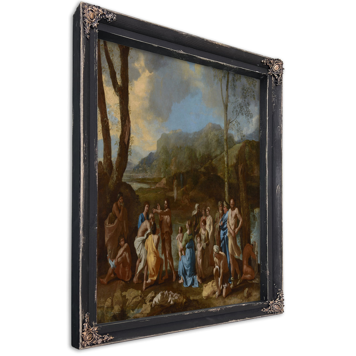 Saint John Baptizing In The River Jordan By Nicolas Poussin