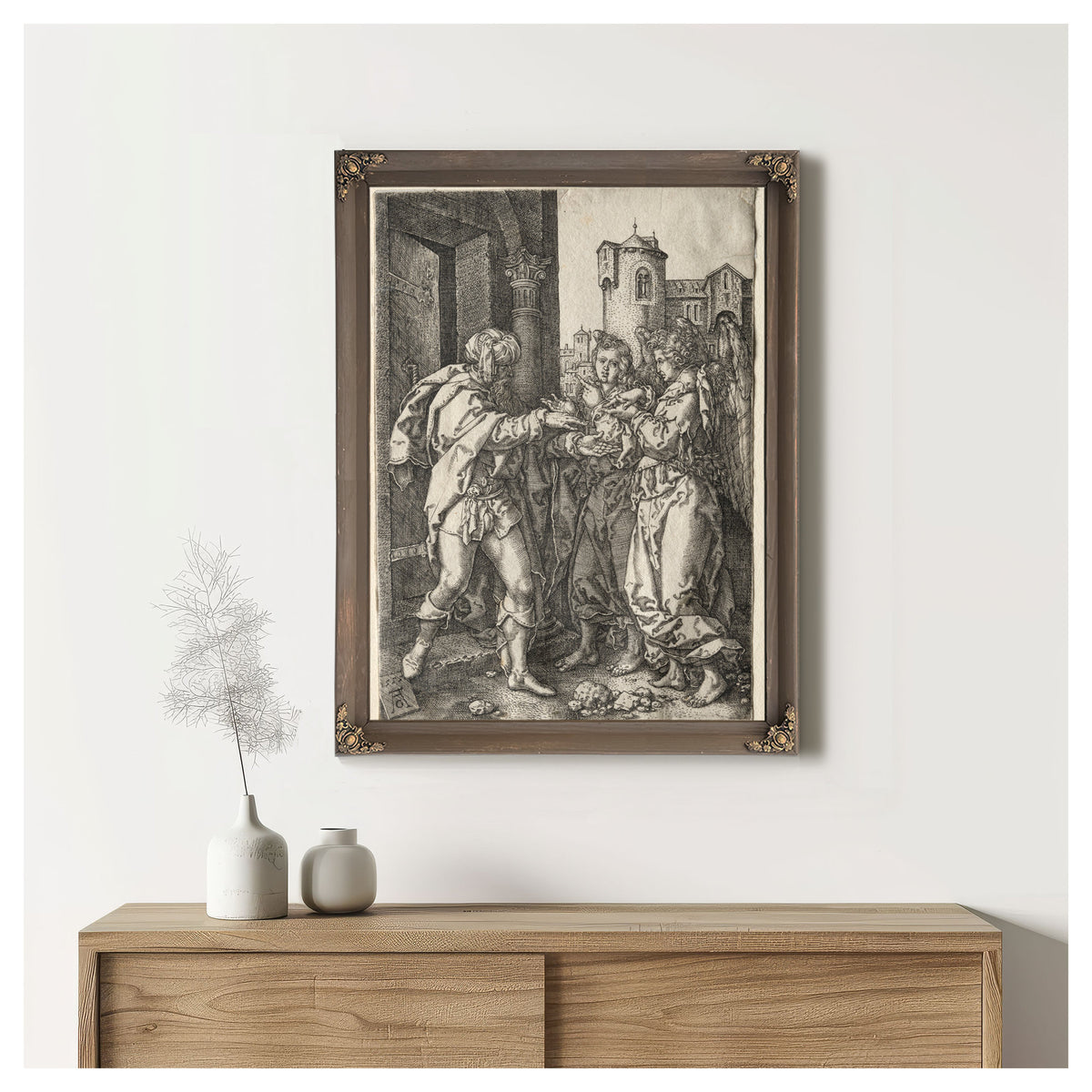 The Story Of Lot Lot Welcomes The Angels By Heinrich Aldegrever