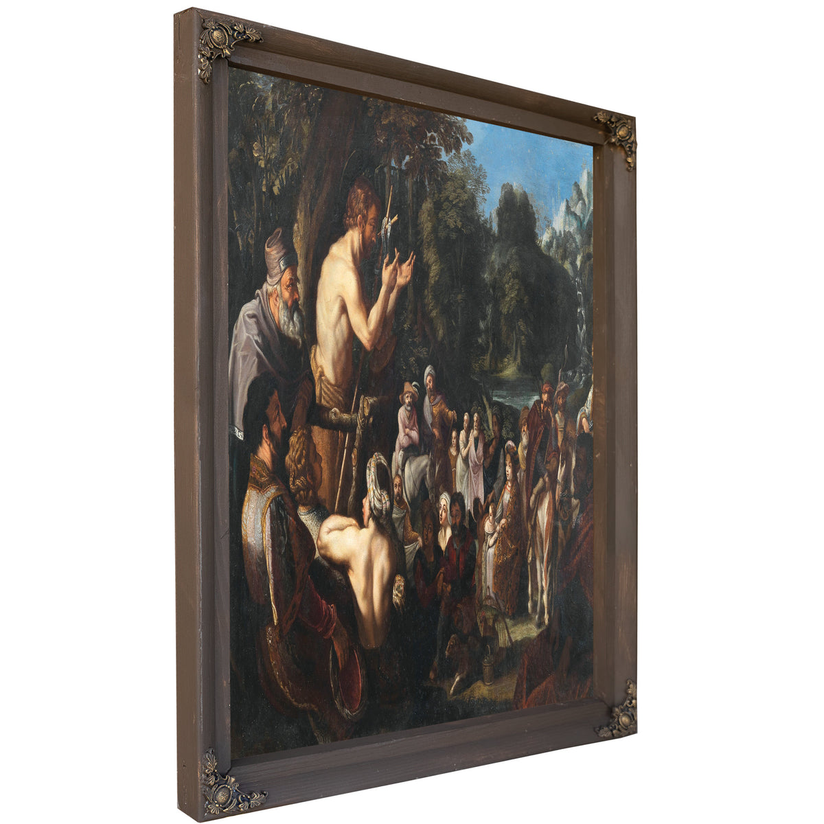 Saint John Preaching To The Multitude By Dutch School