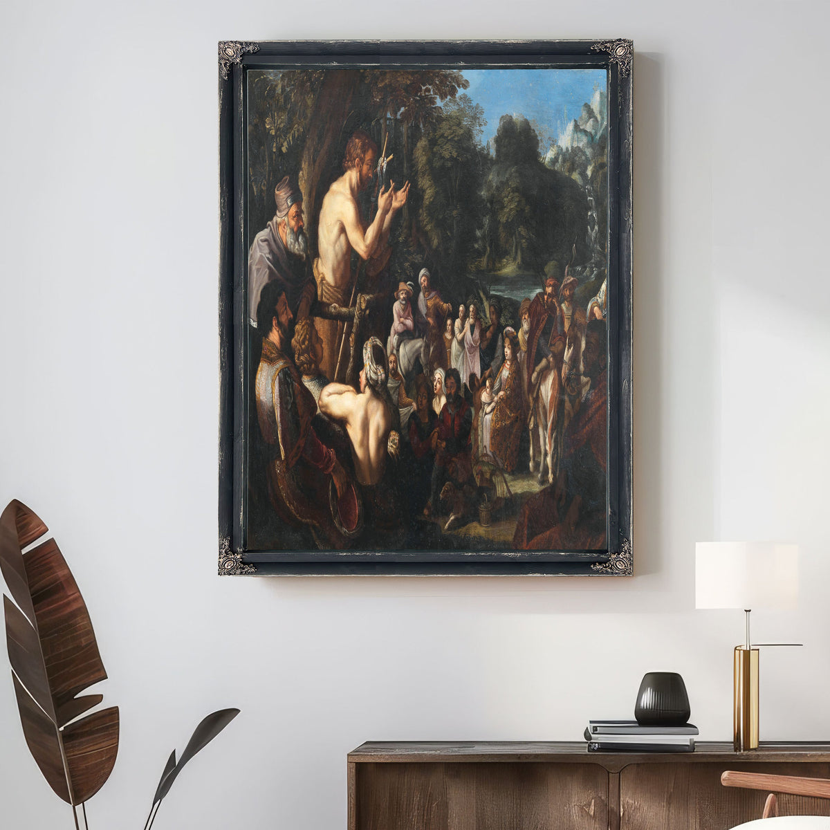 Saint John Preaching To The Multitude By Dutch School