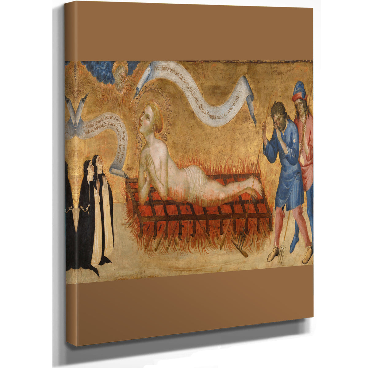 Martyrdom Of Saint Lawrence With Two Benedictine Nuns By Jacobello del Fiore