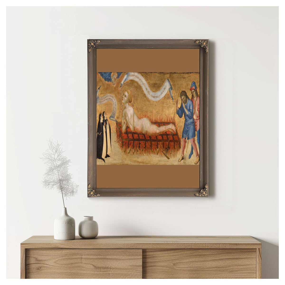 Martyrdom Of Saint Lawrence With Two Benedictine Nuns By Jacobello del Fiore