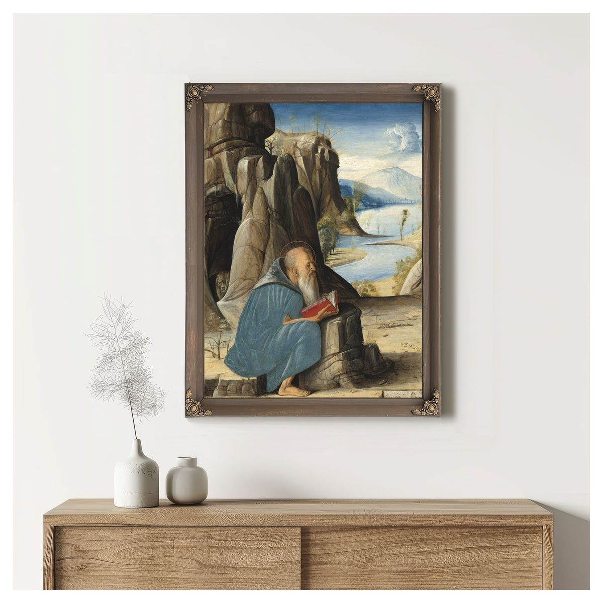 Saint Jerome Reading By Alvise Vivarini