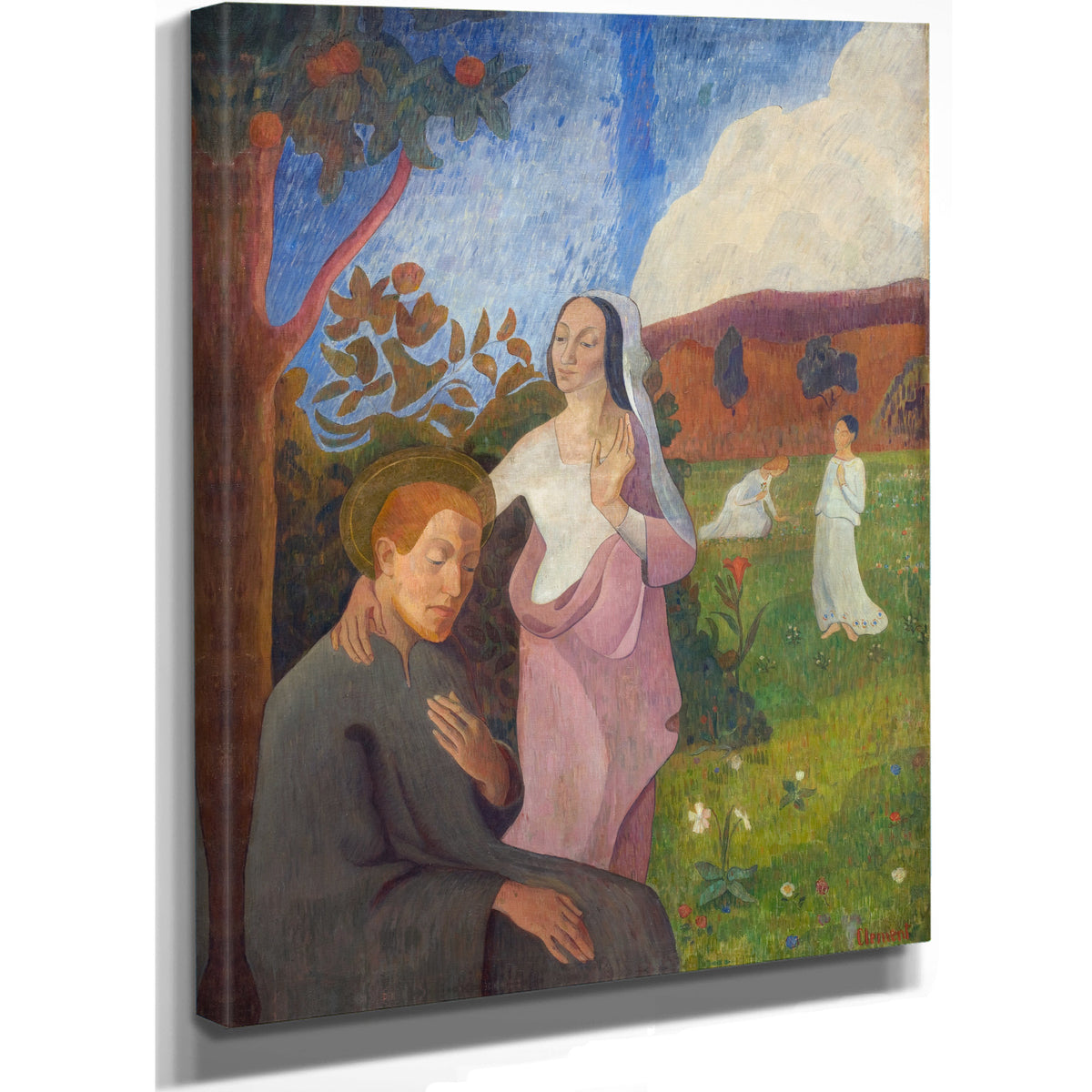 Decorative Picture The Vision Of Saint Francis With The Three White Virgins By Gad Frederik Clement