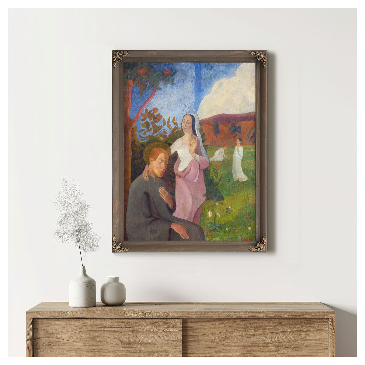 Decorative Picture The Vision Of Saint Francis With The Three White Virgins By Gad Frederik Clement