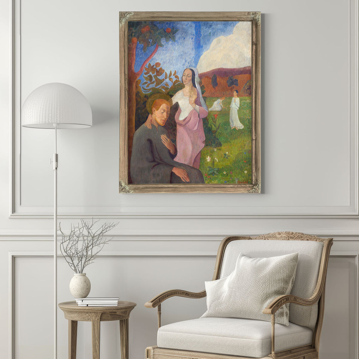 Decorative Picture The Vision Of Saint Francis With The Three White Virgins By Gad Frederik Clement