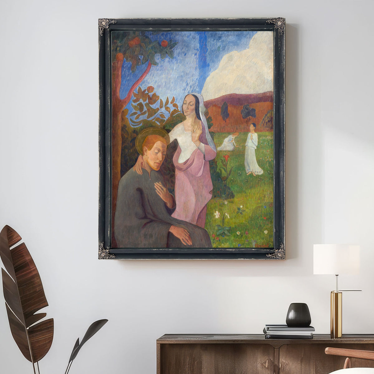 Decorative Picture The Vision Of Saint Francis With The Three White Virgins By Gad Frederik Clement