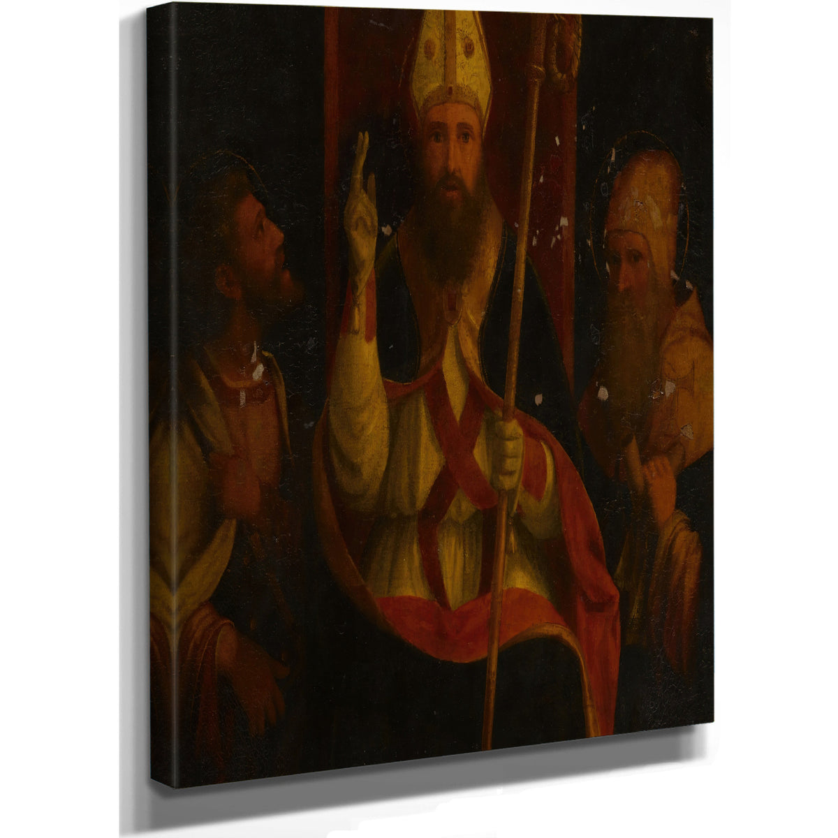 Saint Augustine Enthroned With Saint Anthony Abbot And Another Saint By Andrea Previtali