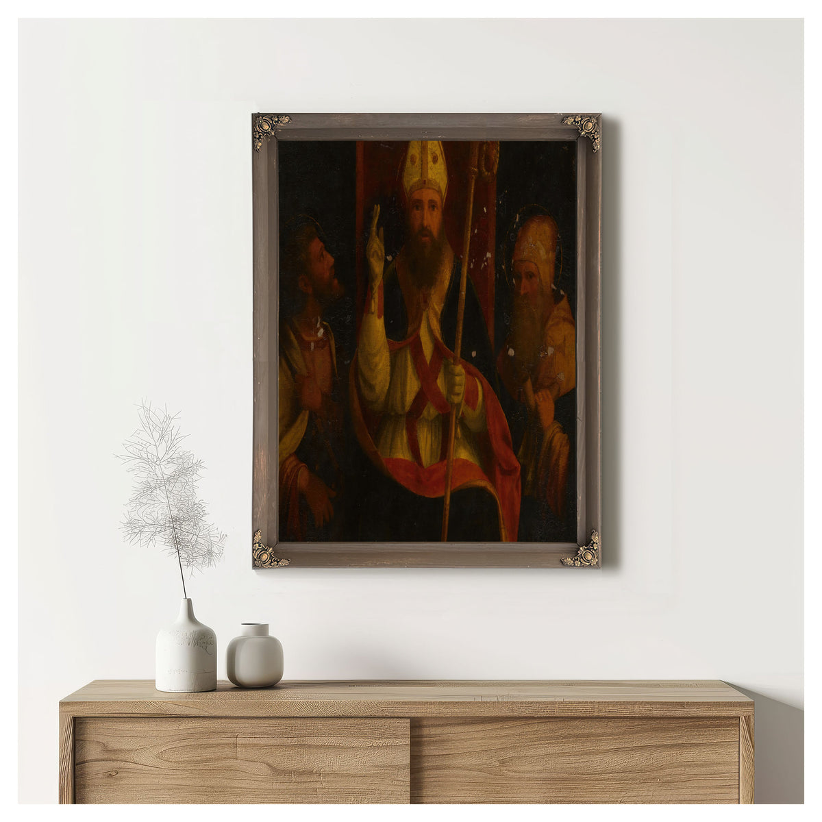 Saint Augustine Enthroned With Saint Anthony Abbot And Another Saint By Andrea Previtali