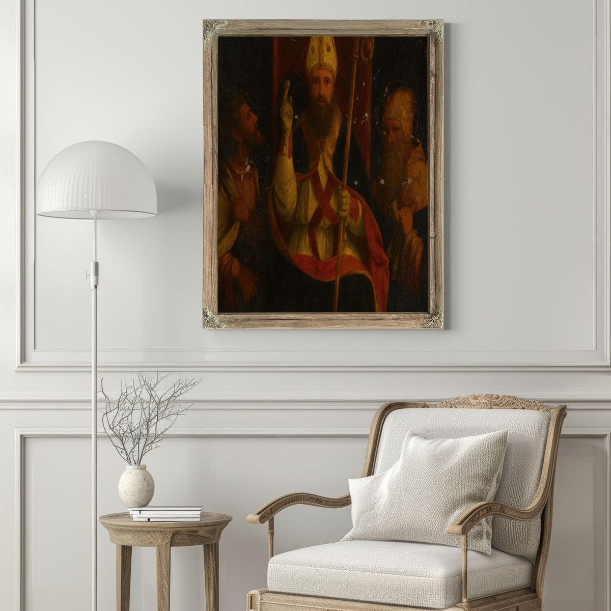 Saint Augustine Enthroned With Saint Anthony Abbot And Another Saint By Andrea Previtali