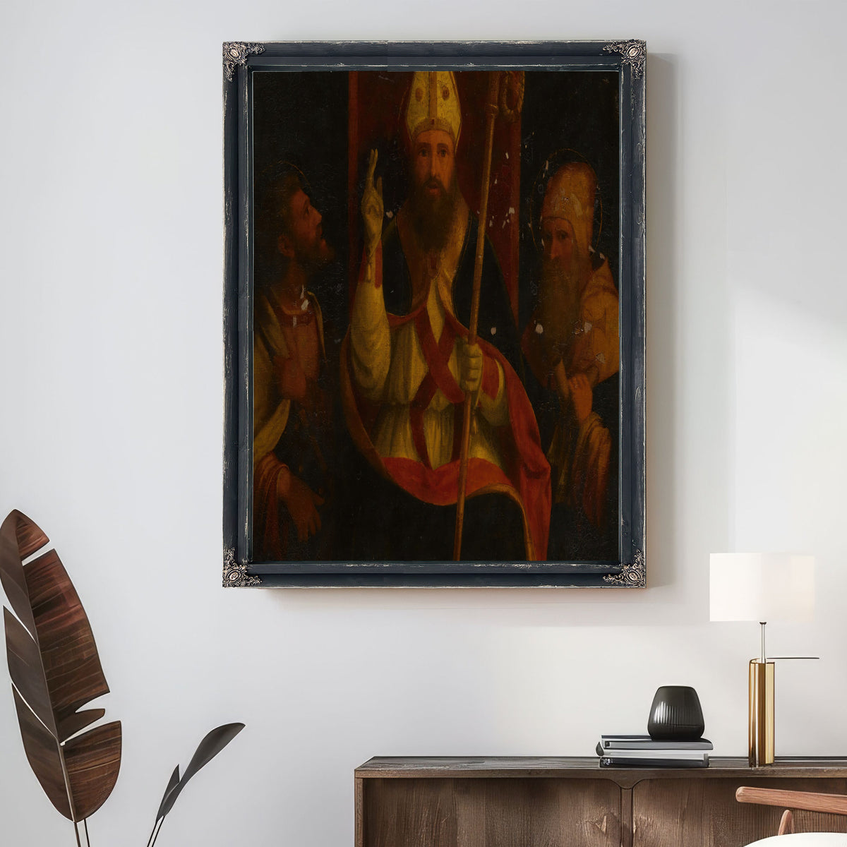 Saint Augustine Enthroned With Saint Anthony Abbot And Another Saint By Andrea Previtali