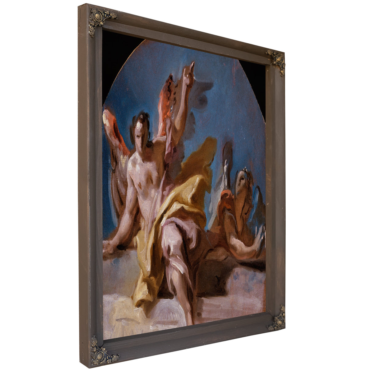 A Study For Two Angels On A Balustrade By Carlo Carlone