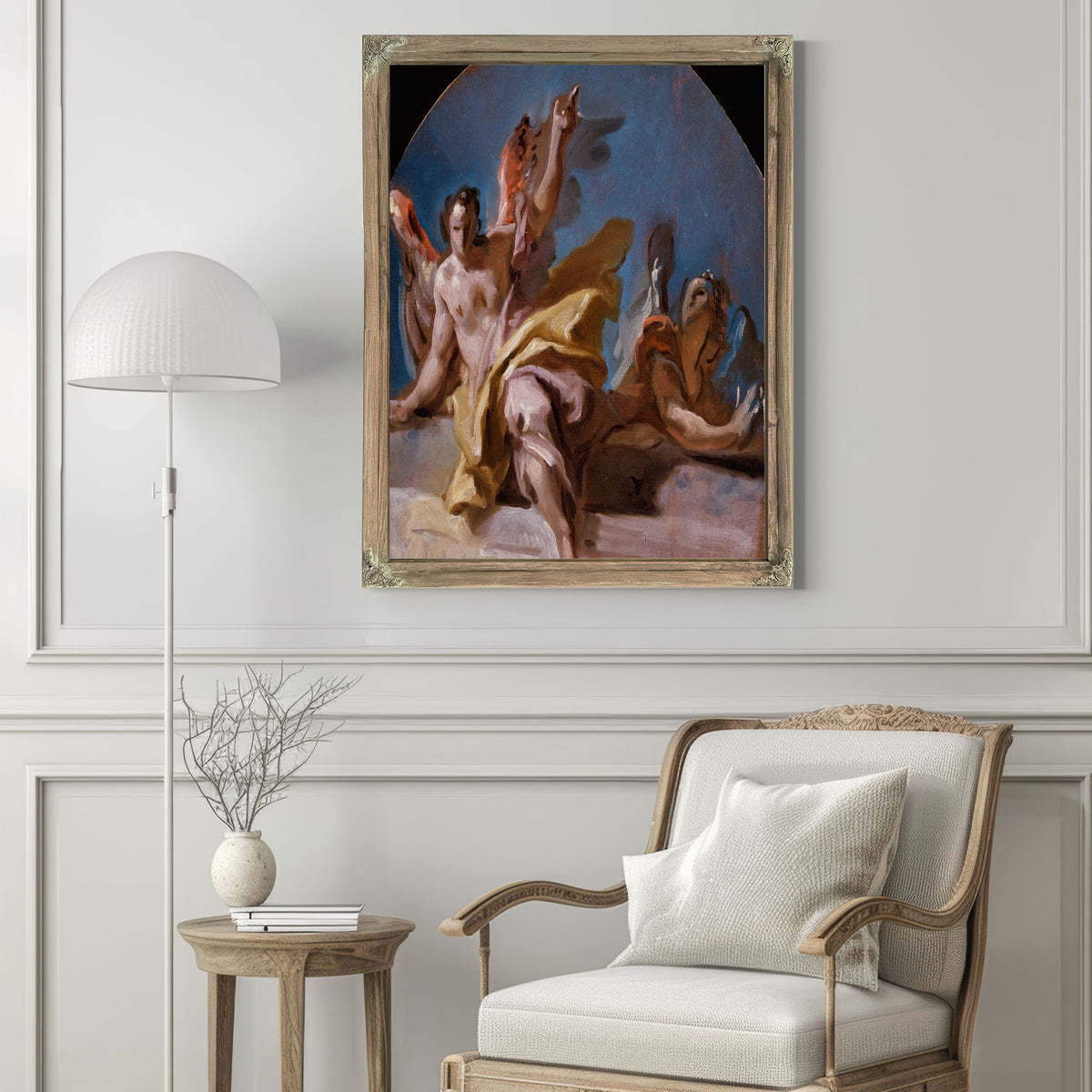 A Study For Two Angels On A Balustrade By Carlo Carlone