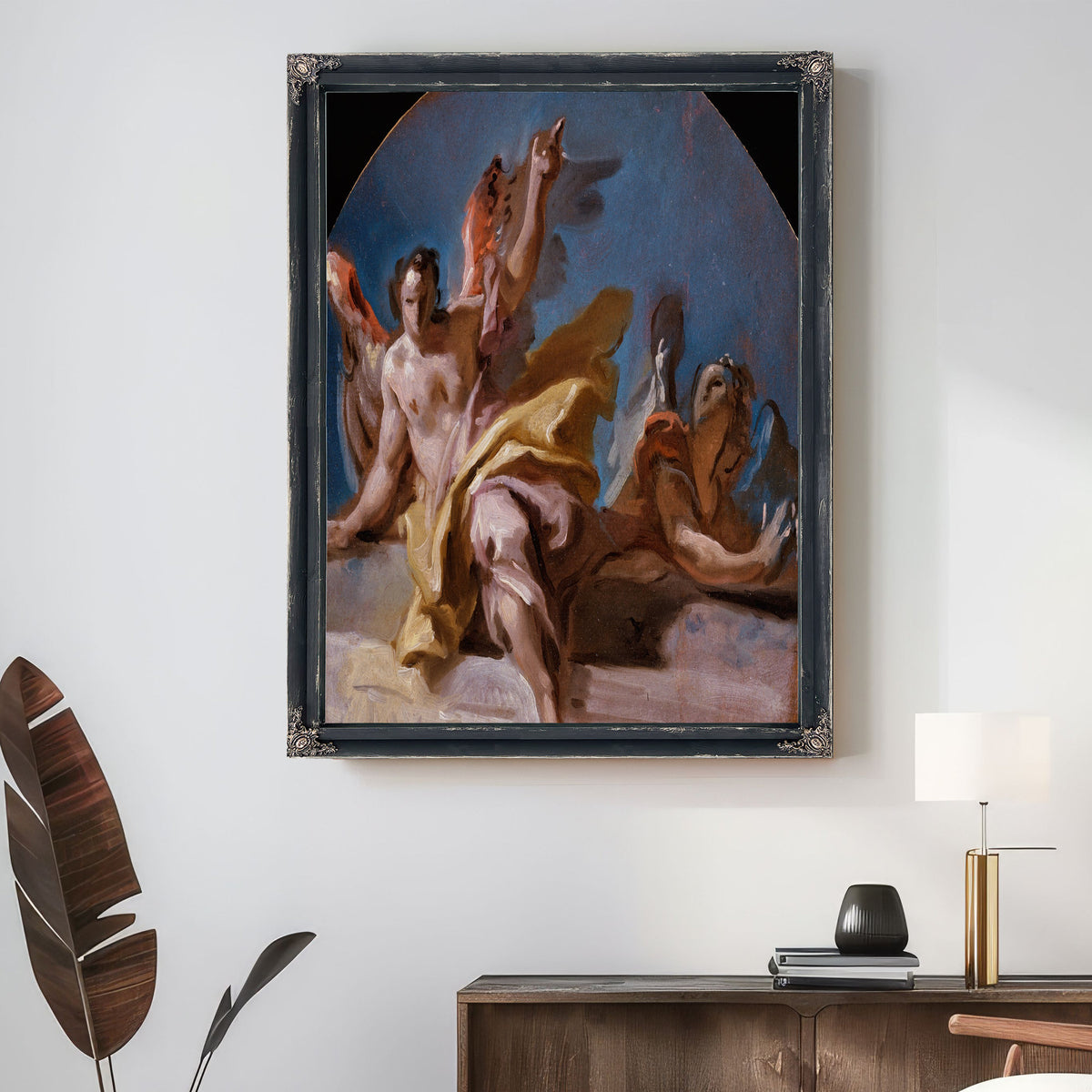 A Study For Two Angels On A Balustrade By Carlo Carlone