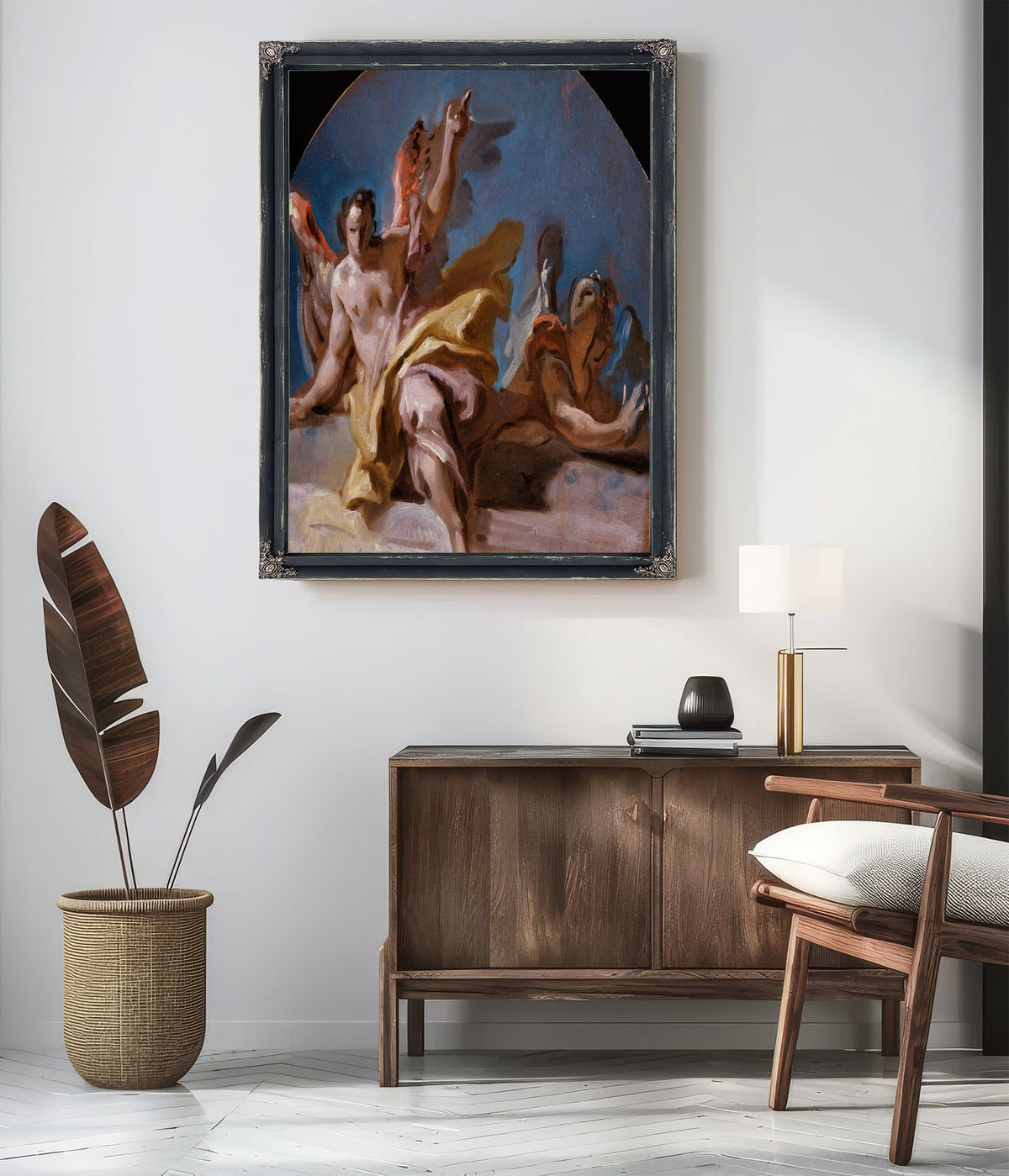 A Study For Two Angels On A Balustrade By Carlo Carlone