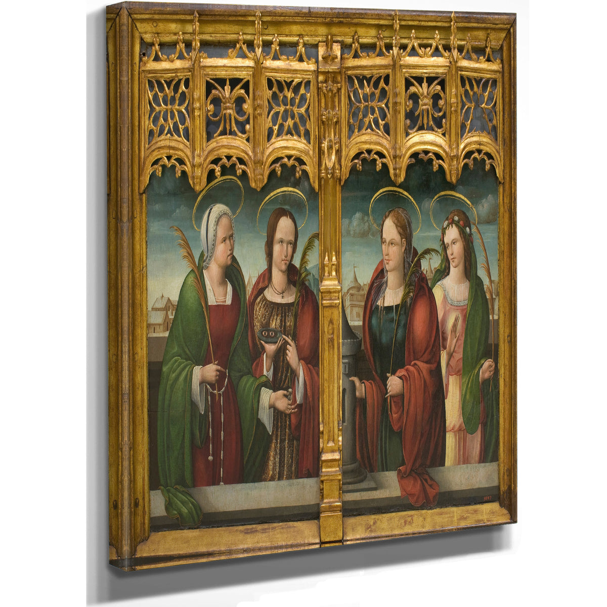 Saints Apollonia Lucy And Barbara And Another Holy Martyr By Andrés de Melgar
