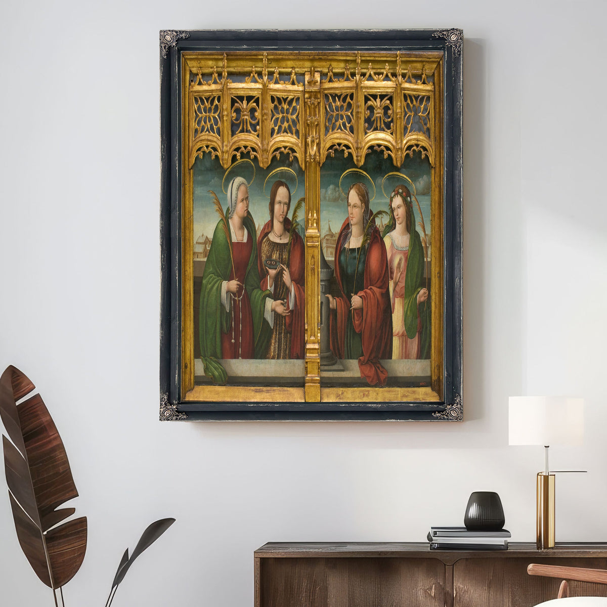 Saints Apollonia Lucy And Barbara And Another Holy Martyr By Andrés de Melgar