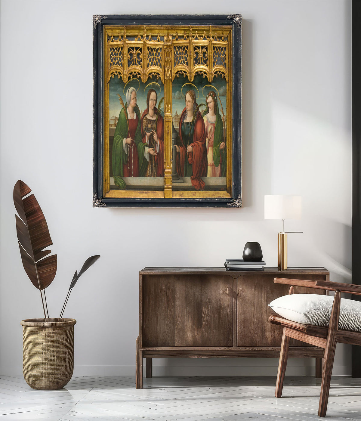 Saints Apollonia Lucy And Barbara And Another Holy Martyr By Andrés de Melgar