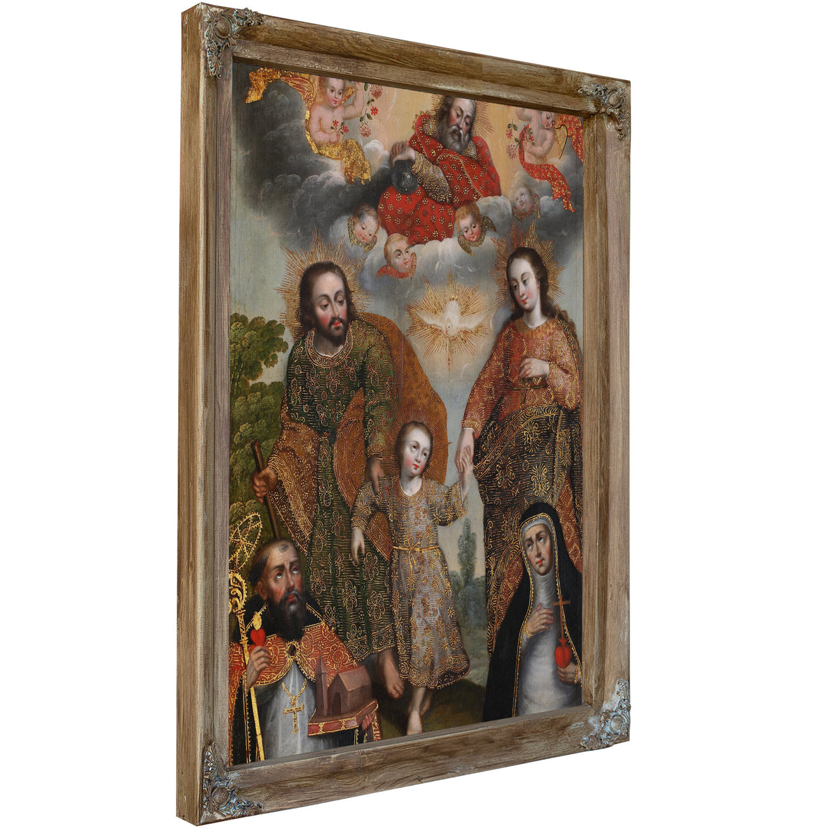 Double Trinity With Saint Augustine And Saint Catherine Of Siena By Cusco School