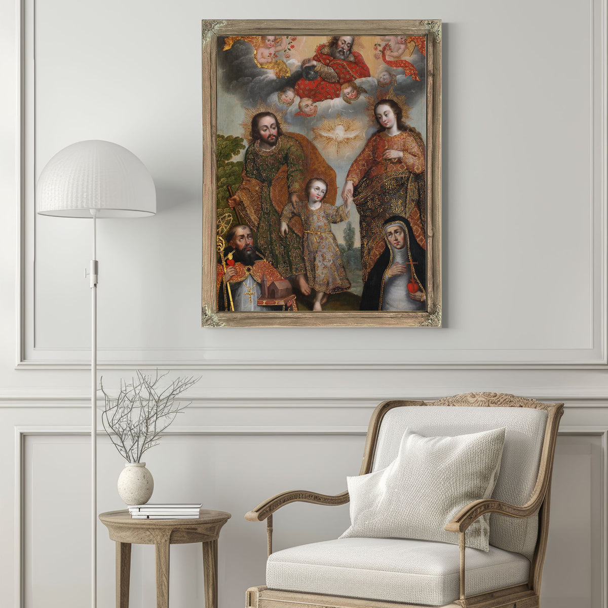 Double Trinity With Saint Augustine And Saint Catherine Of Siena By Cusco School