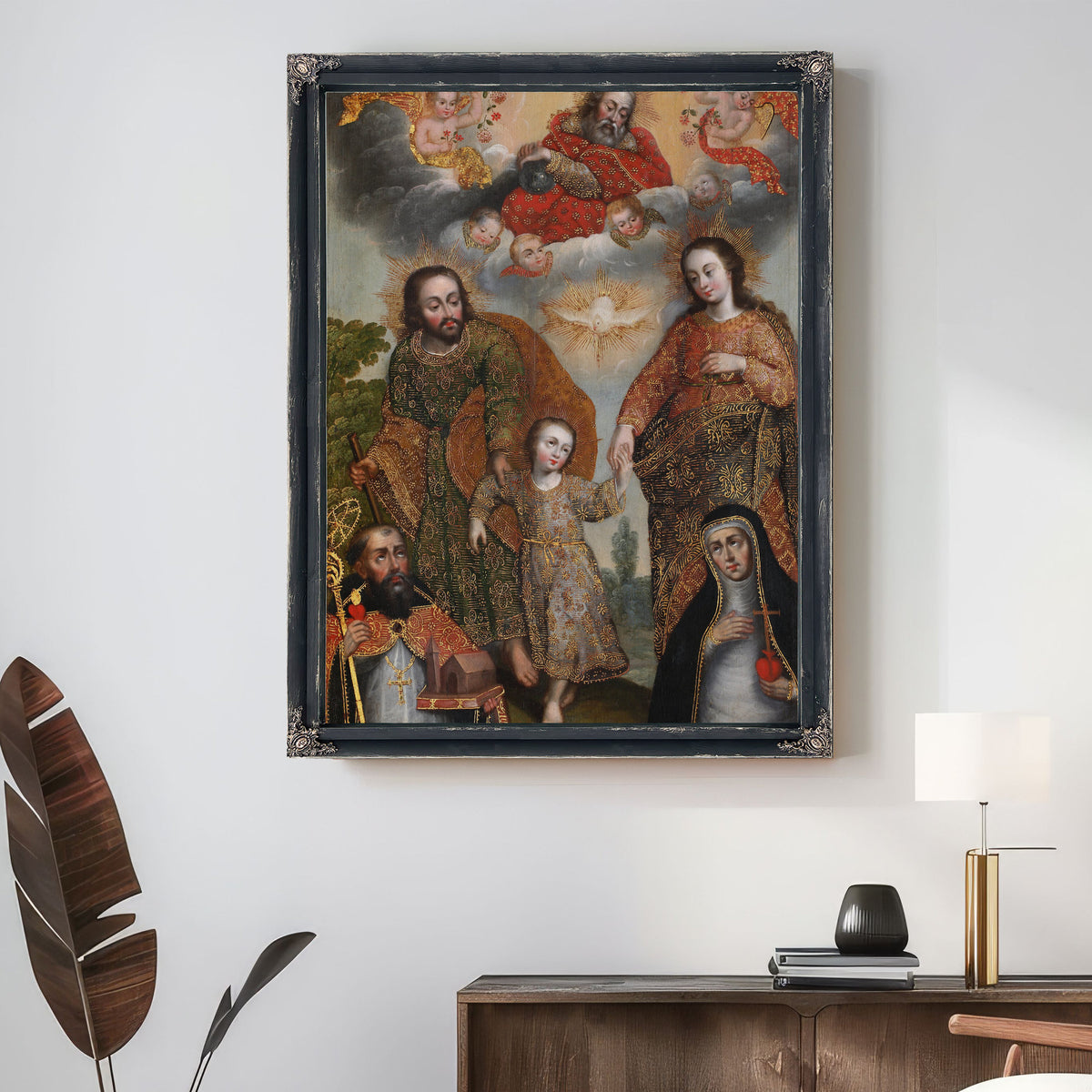 Double Trinity With Saint Augustine And Saint Catherine Of Siena By Cusco School