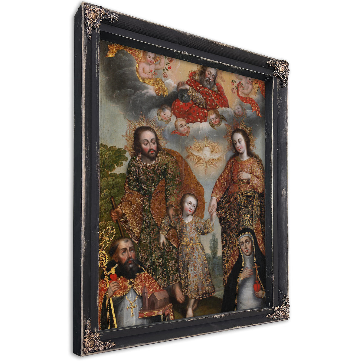 Double Trinity With Saint Augustine And Saint Catherine Of Siena By Cusco School
