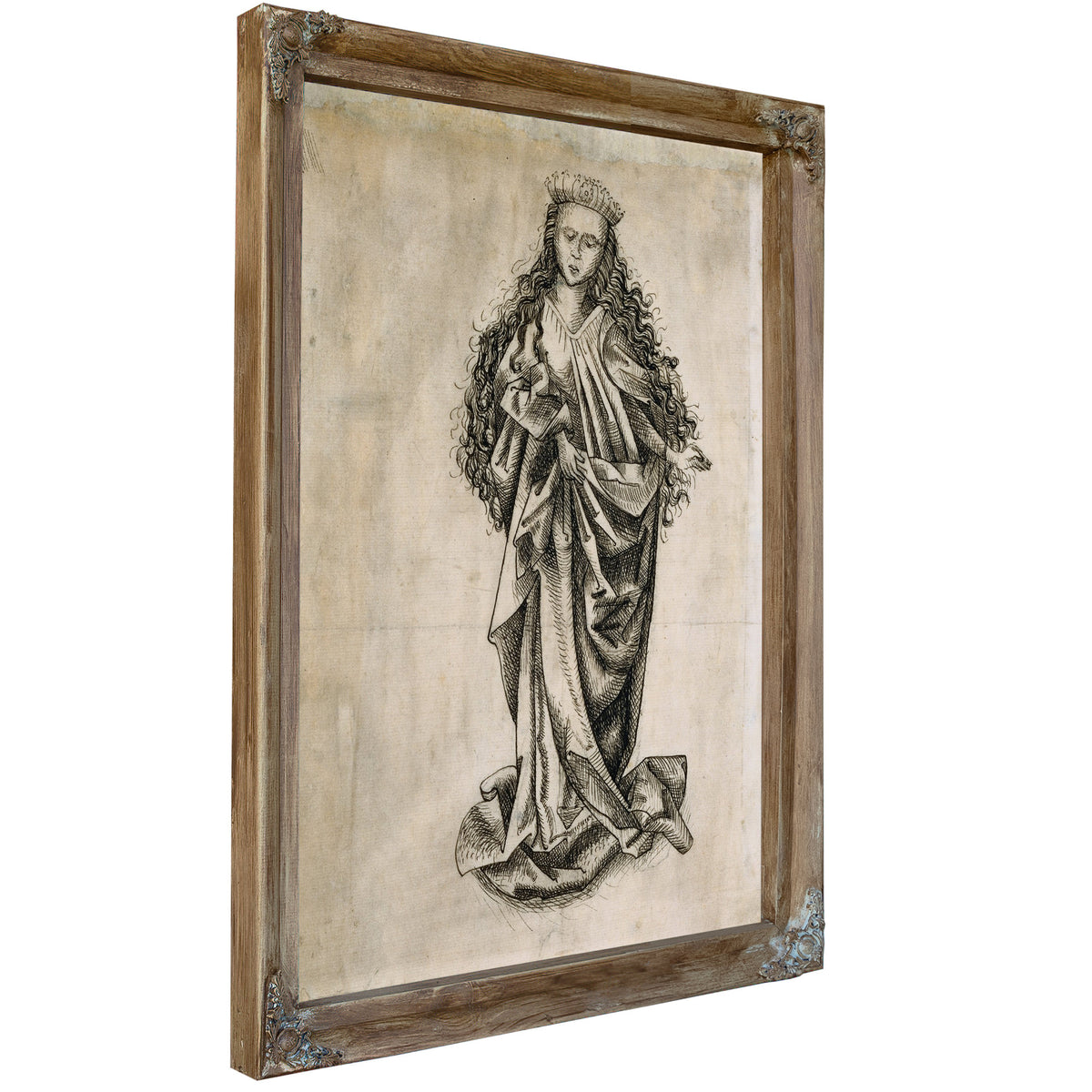 Standing Female Saint 2 By Circle of Martin Schongauer