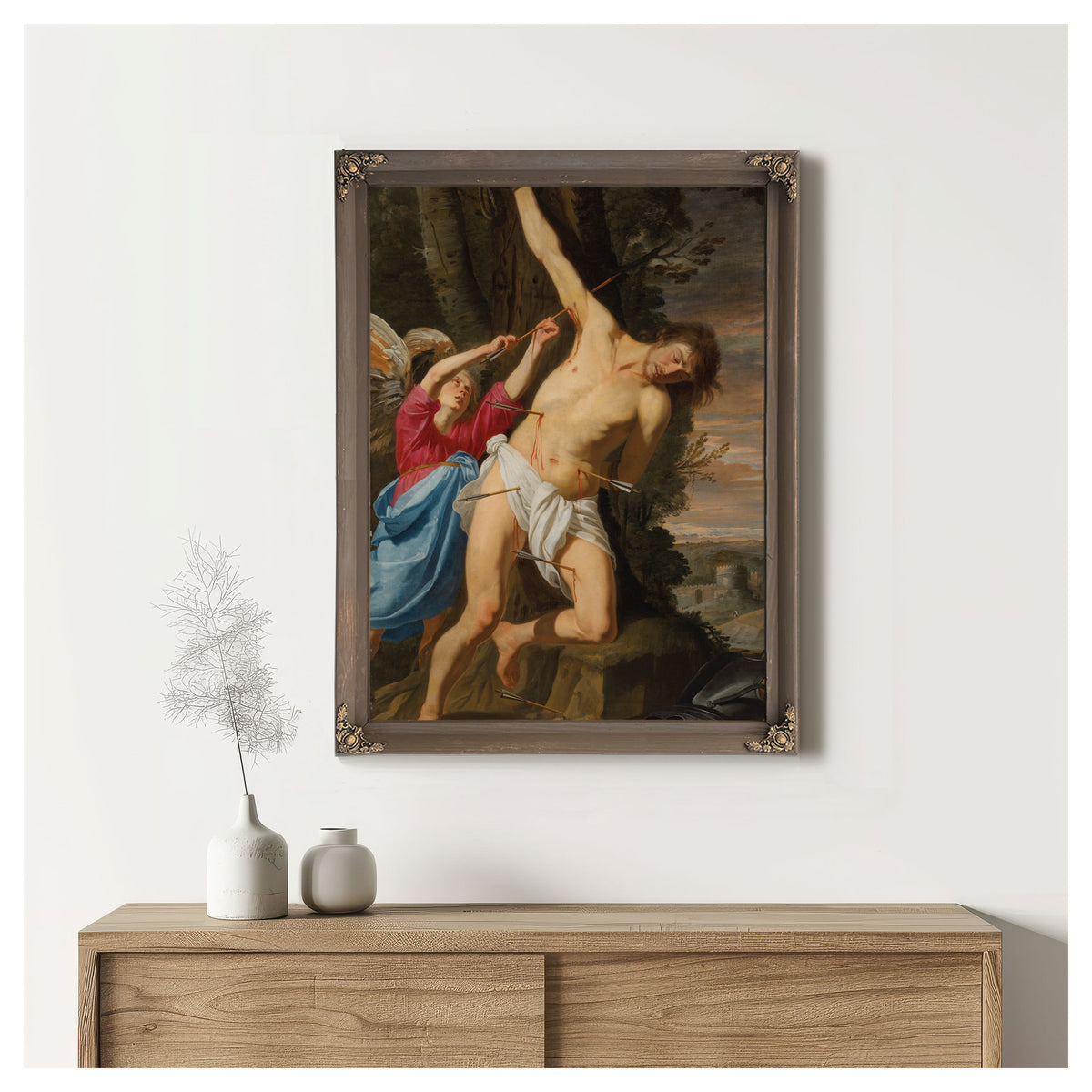 Saint Sebastian Healed By An Angel By Theodoor Rombouts