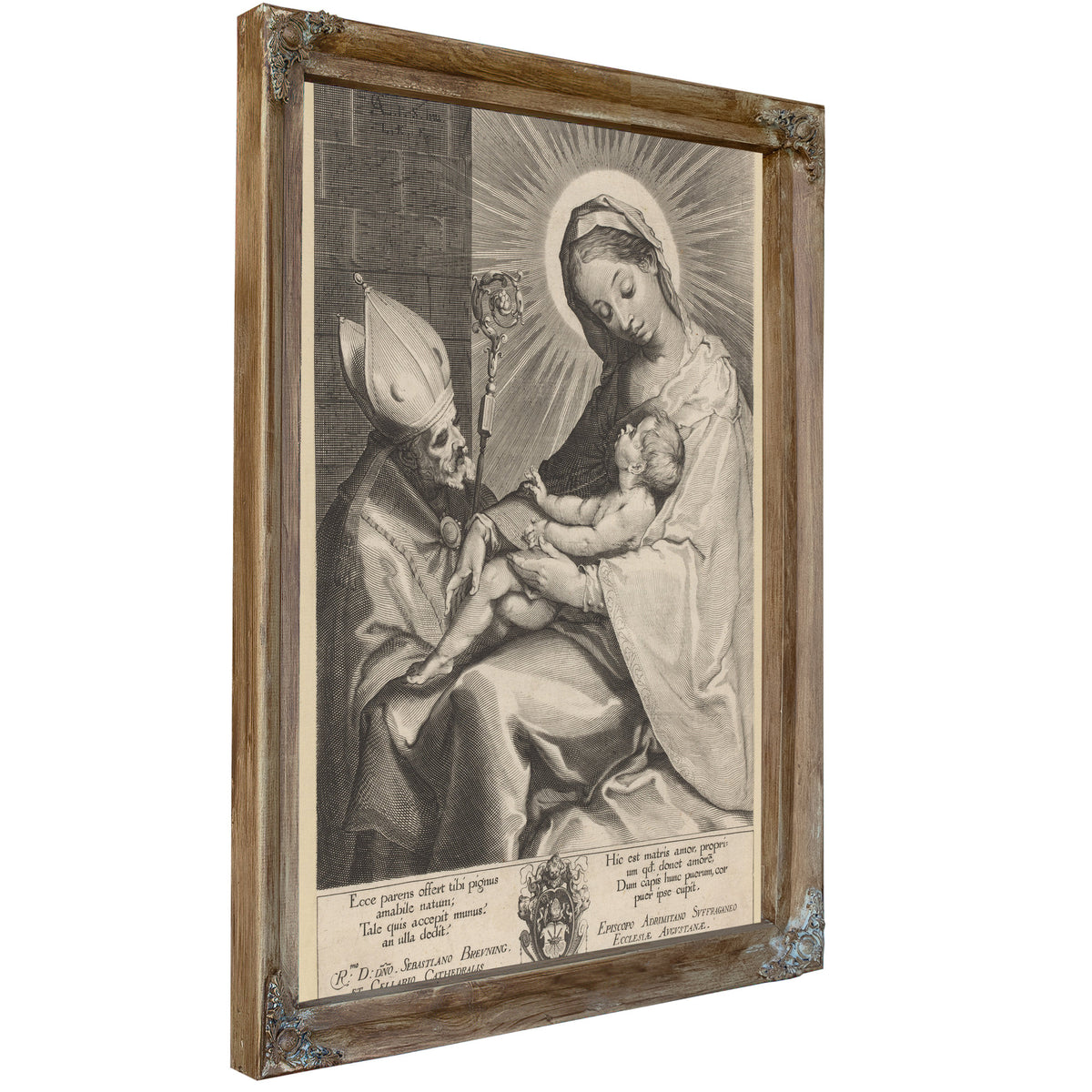 Mary And Child Adored By A Bishop By Lucas Kilian