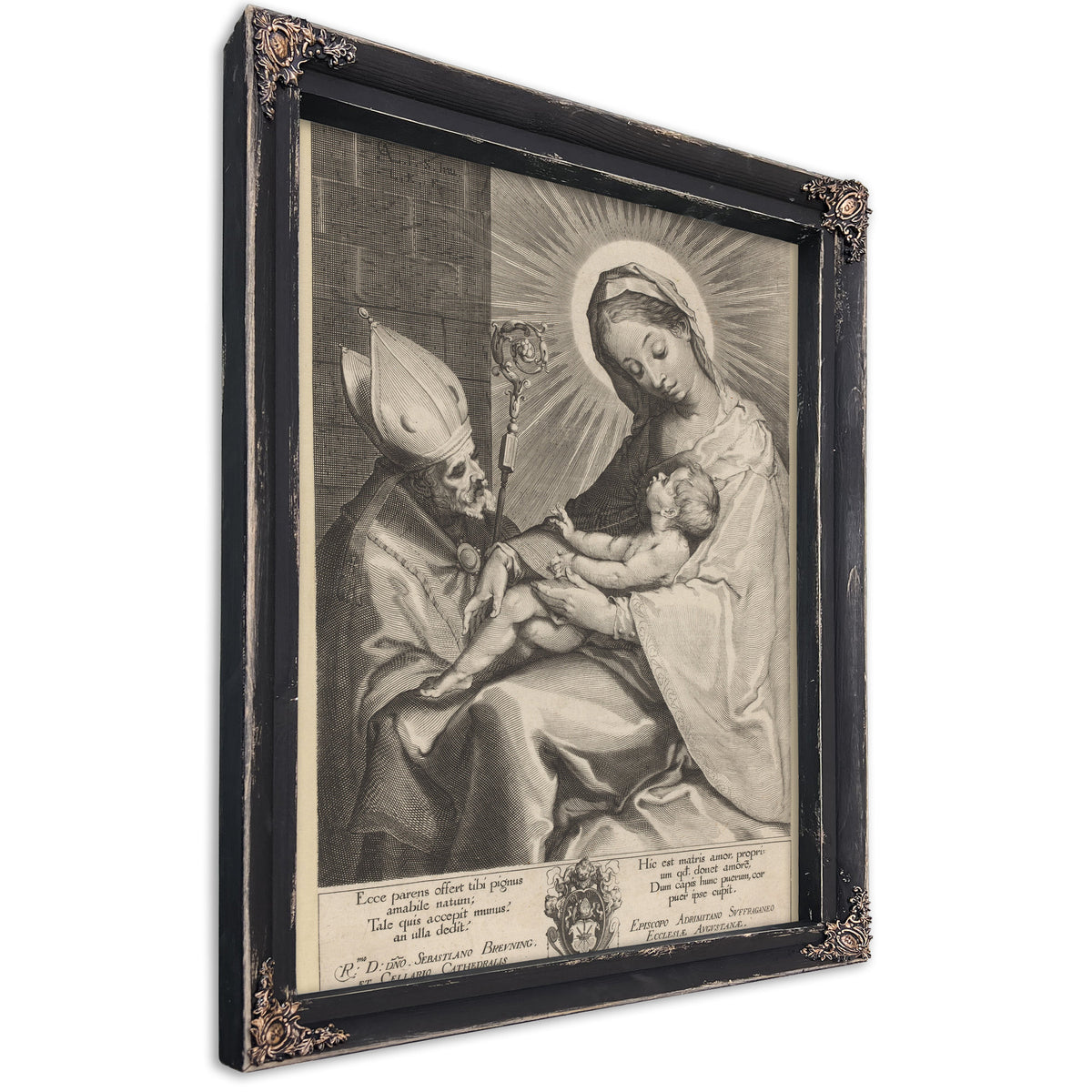 Mary And Child Adored By A Bishop By Lucas Kilian