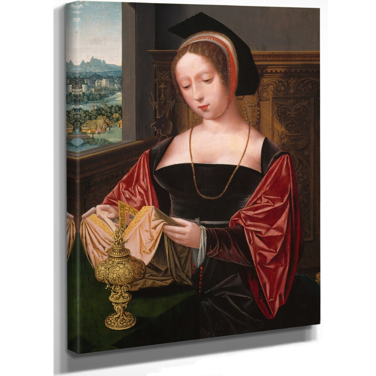 A Lady Reading Saint Mary Magdalene By Master of the Female Half-Lengths