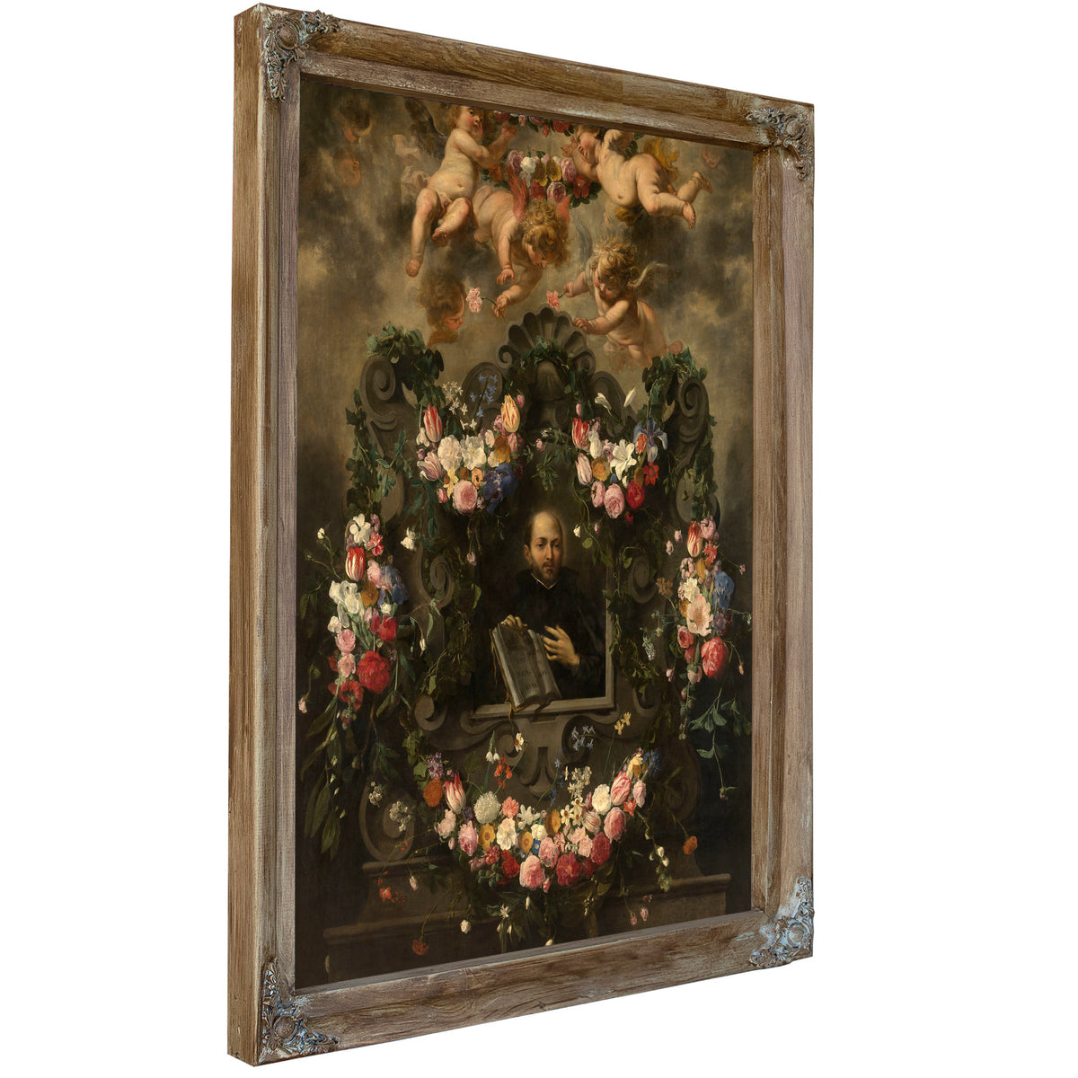 Saint Ignatius Surrounded By A Garland Of Flowers By Jan van Balen