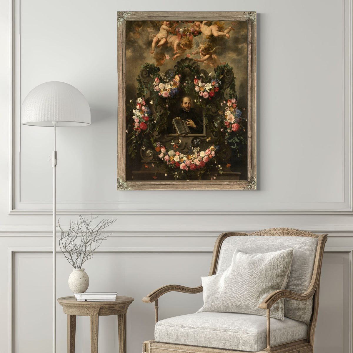Saint Ignatius Surrounded By A Garland Of Flowers By Jan van Balen