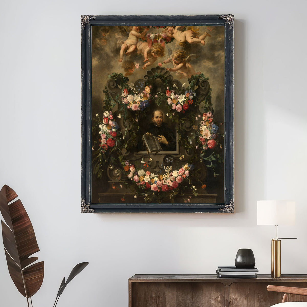 Saint Ignatius Surrounded By A Garland Of Flowers By Jan van Balen