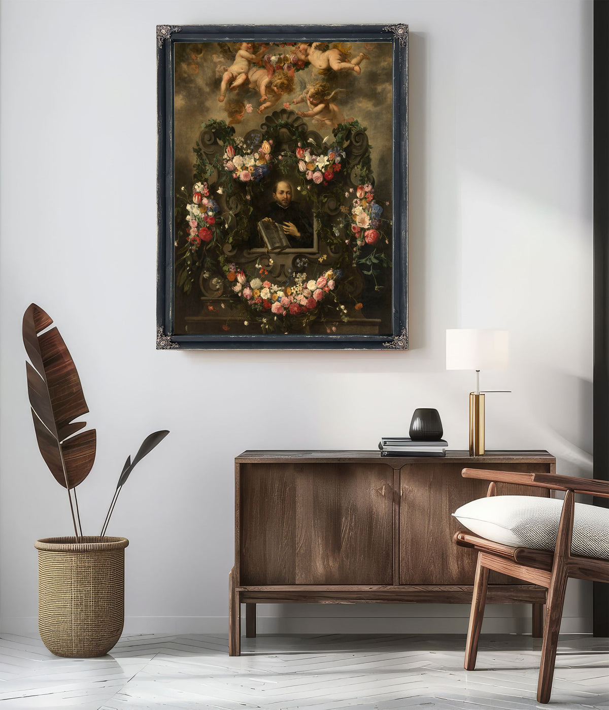 Saint Ignatius Surrounded By A Garland Of Flowers By Jan van Balen