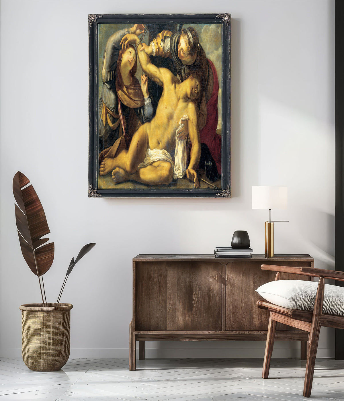 Saint Sebastian Being Cured By Saint Irene And A Servant By Carracci School