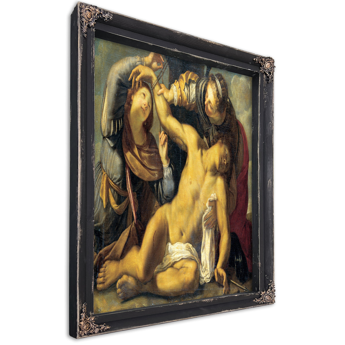 Saint Sebastian Being Cured By Saint Irene And A Servant By Carracci School