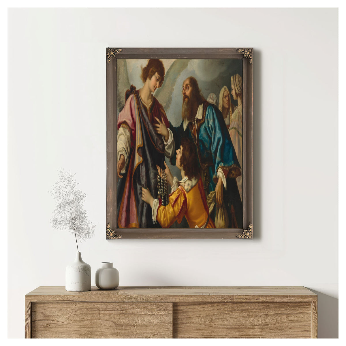 The Angel Raphael Refusing The Gifts Offered By Tobias By Studio oOf Giovanni Biliverti