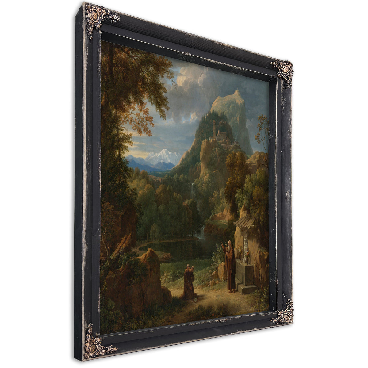 Saint Anthony Of Padua Introducing Two Novices To Friars In A Mountainous Landsc By Francois Xavier Fabre