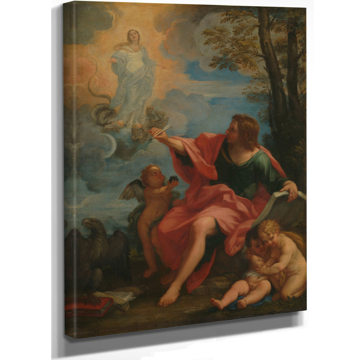 Saint John The Evangelist On Patmos 3 By Circle of Carlo Maratti