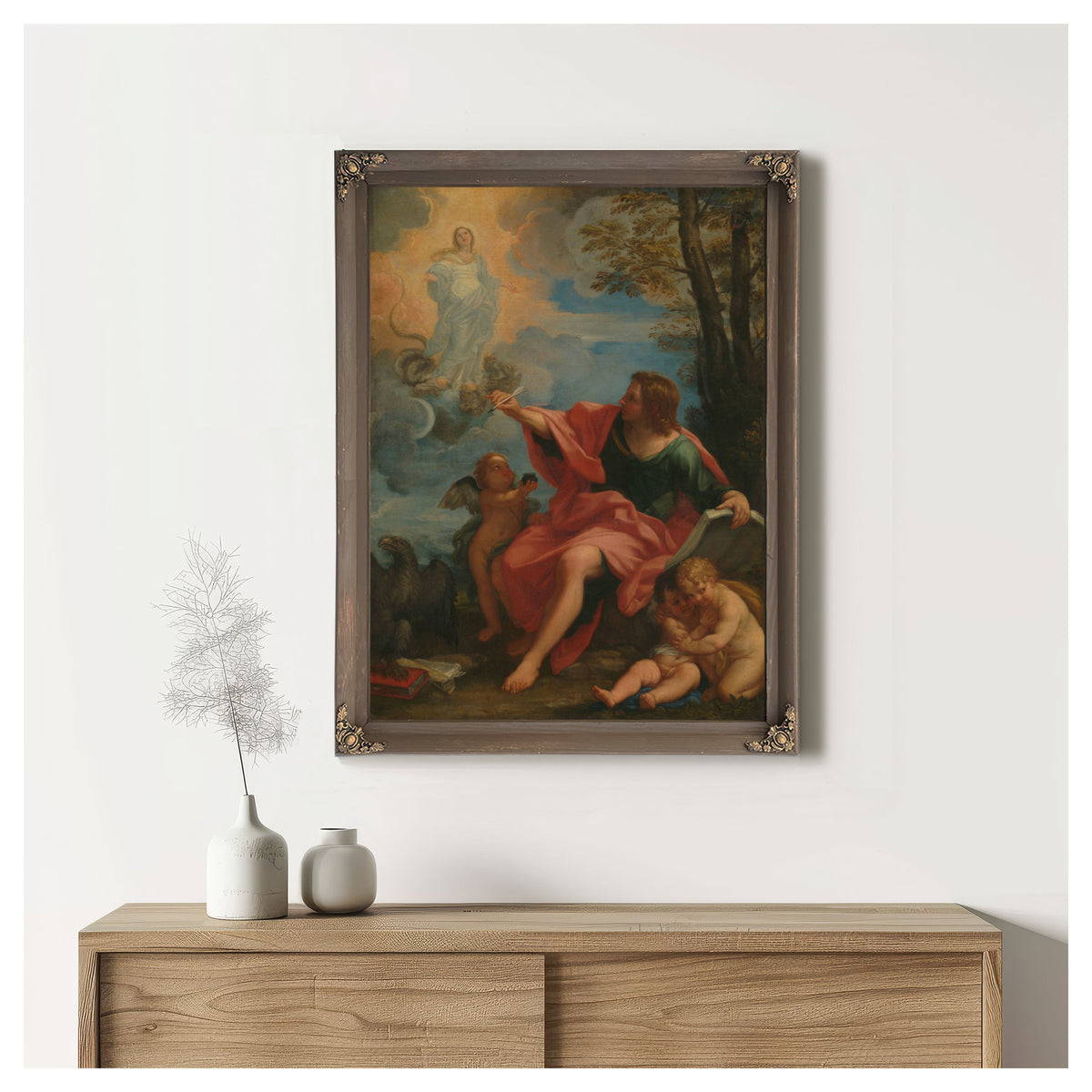 Saint John The Evangelist On Patmos 3 By Circle of Carlo Maratti