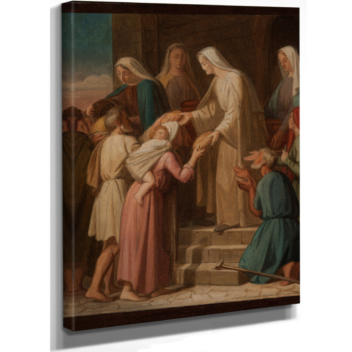 Sainte Genevieve Distribuant Le Pain Aux Pauvres By Pierre-Auguste Pichon