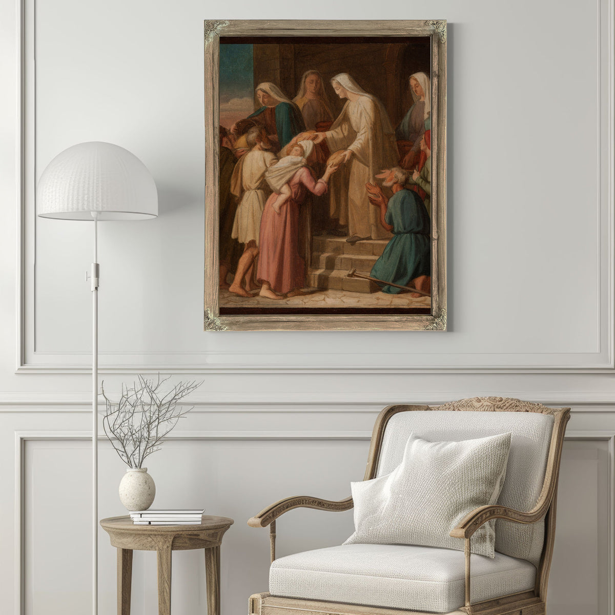 Sainte Genevieve Distribuant Le Pain Aux Pauvres By Pierre-Auguste Pichon