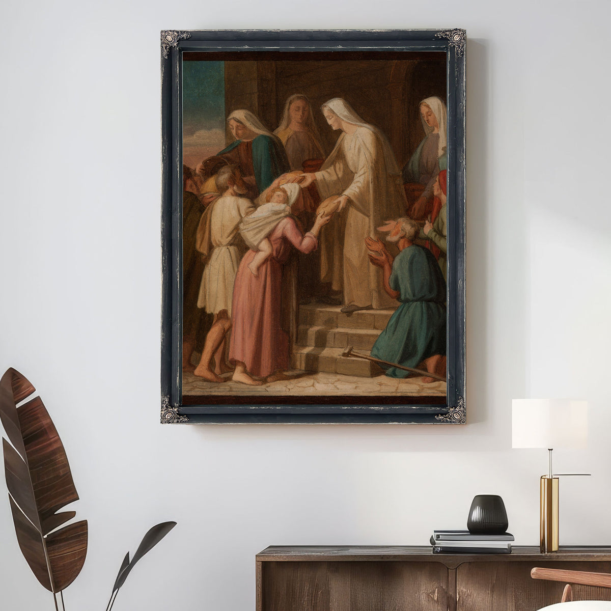 Sainte Genevieve Distribuant Le Pain Aux Pauvres By Pierre-Auguste Pichon