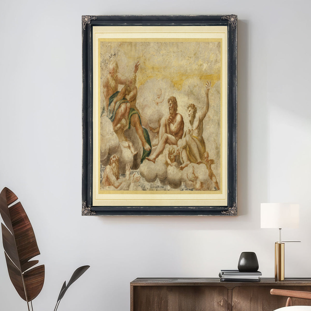 Saint Peter And Other Seated Apostles With Saint John The Evangelist Below By After Correggio