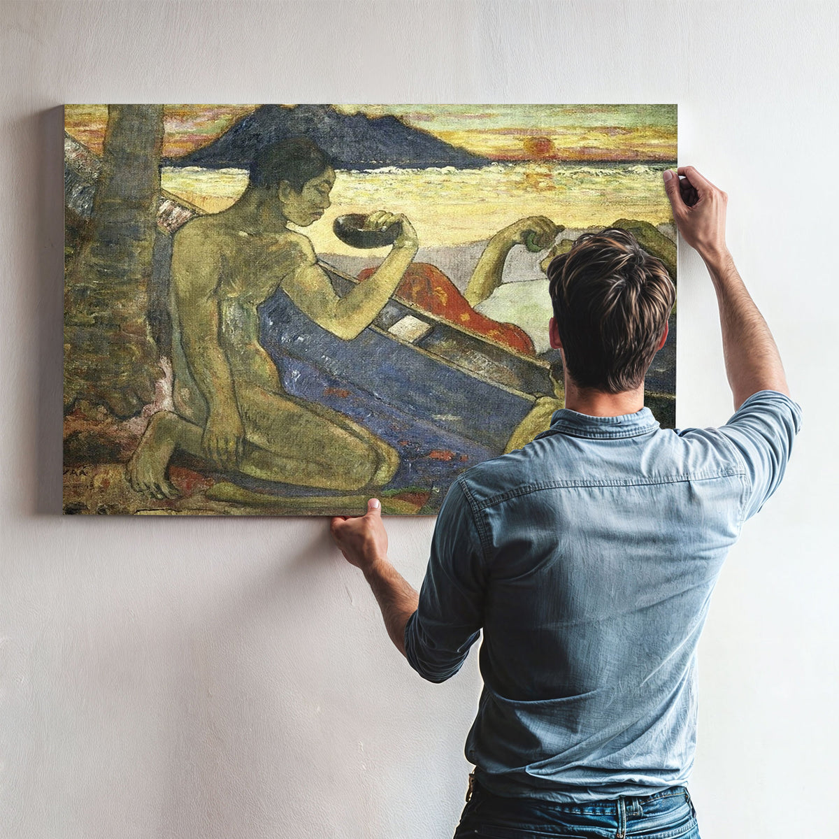 A Canoe (Tahitian Family) By Paul Gauguin