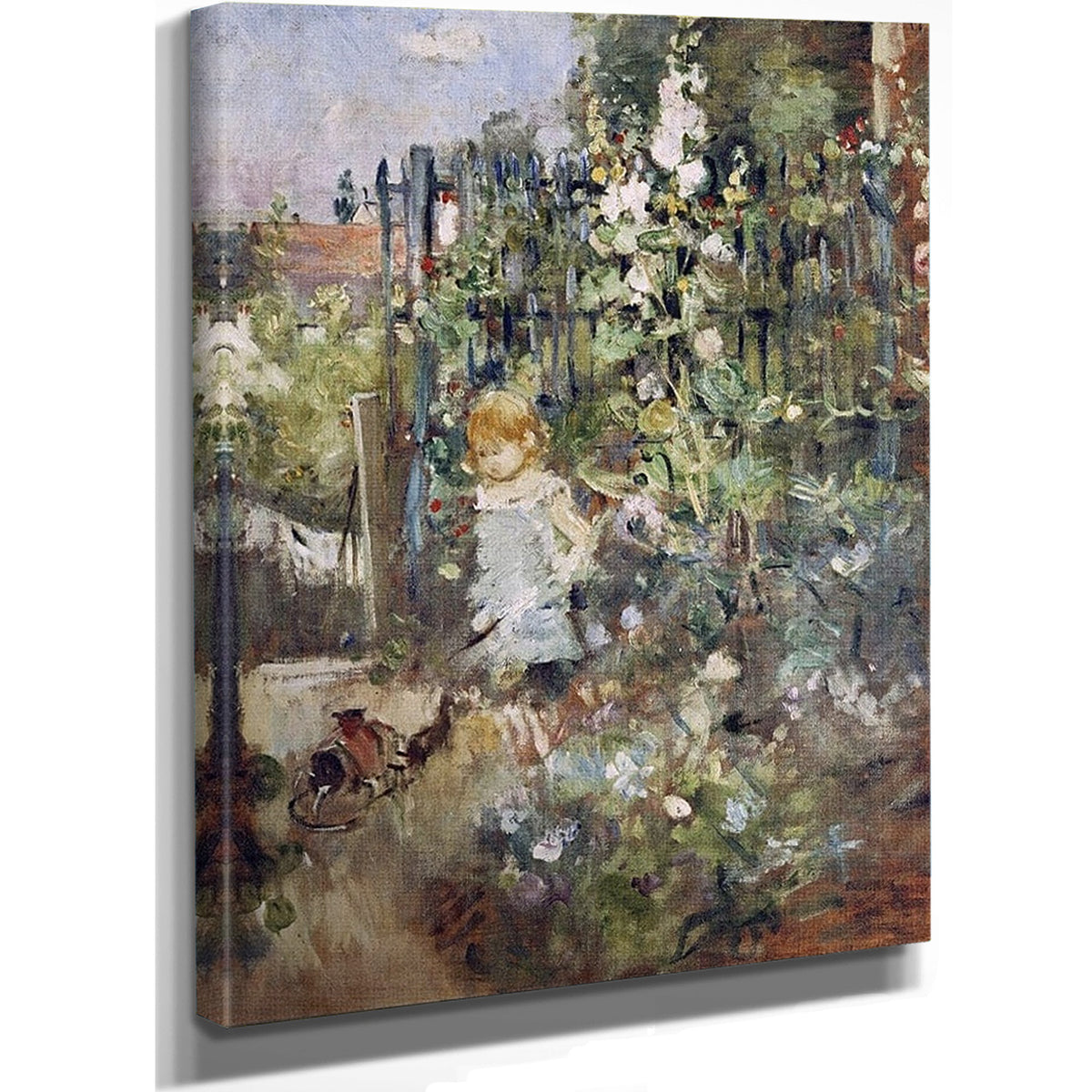 A Child In The Rosebeds By Berthe Morisot