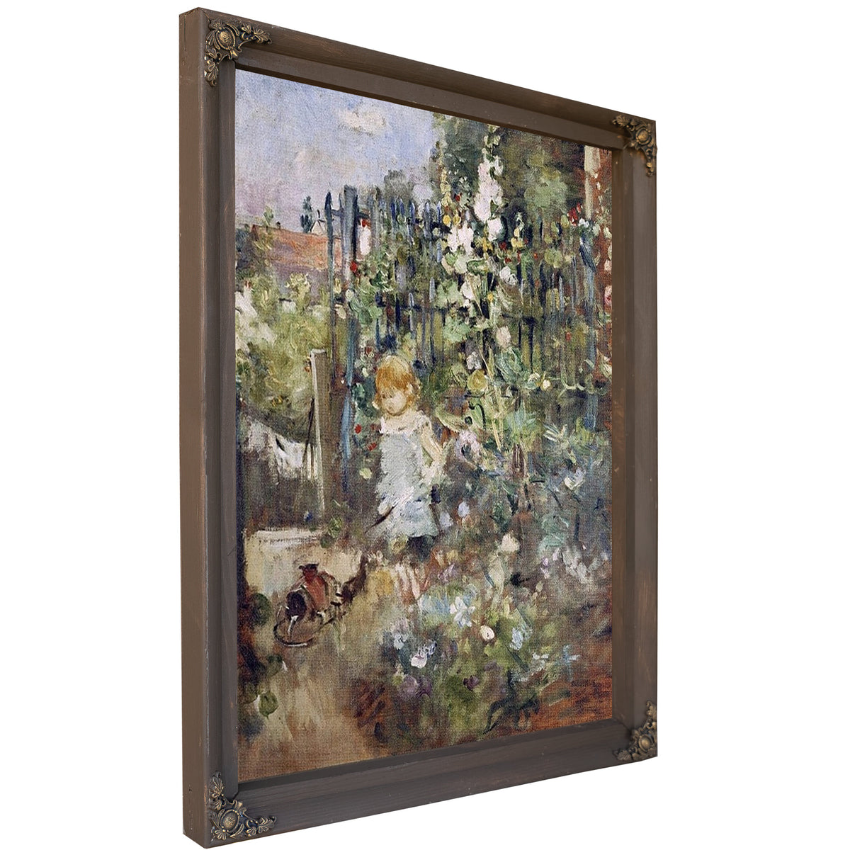 A Child In The Rosebeds By Berthe Morisot