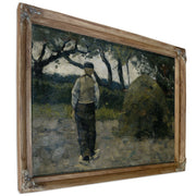 A Farmer Standing Near A Hay Stack by Richard Nicolaus Roland Holst